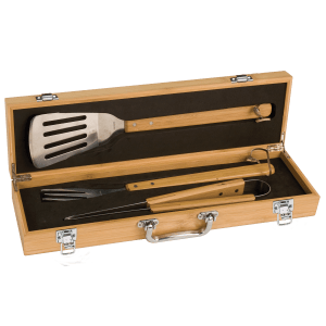 BBQ02A - 5.5” x 19-5/8” Bamboo BBQ Set