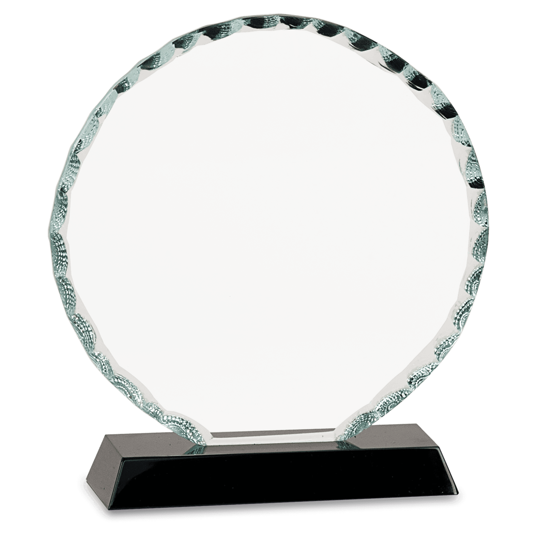 FC22 - 6.5” Round Facet Glass on Black Base