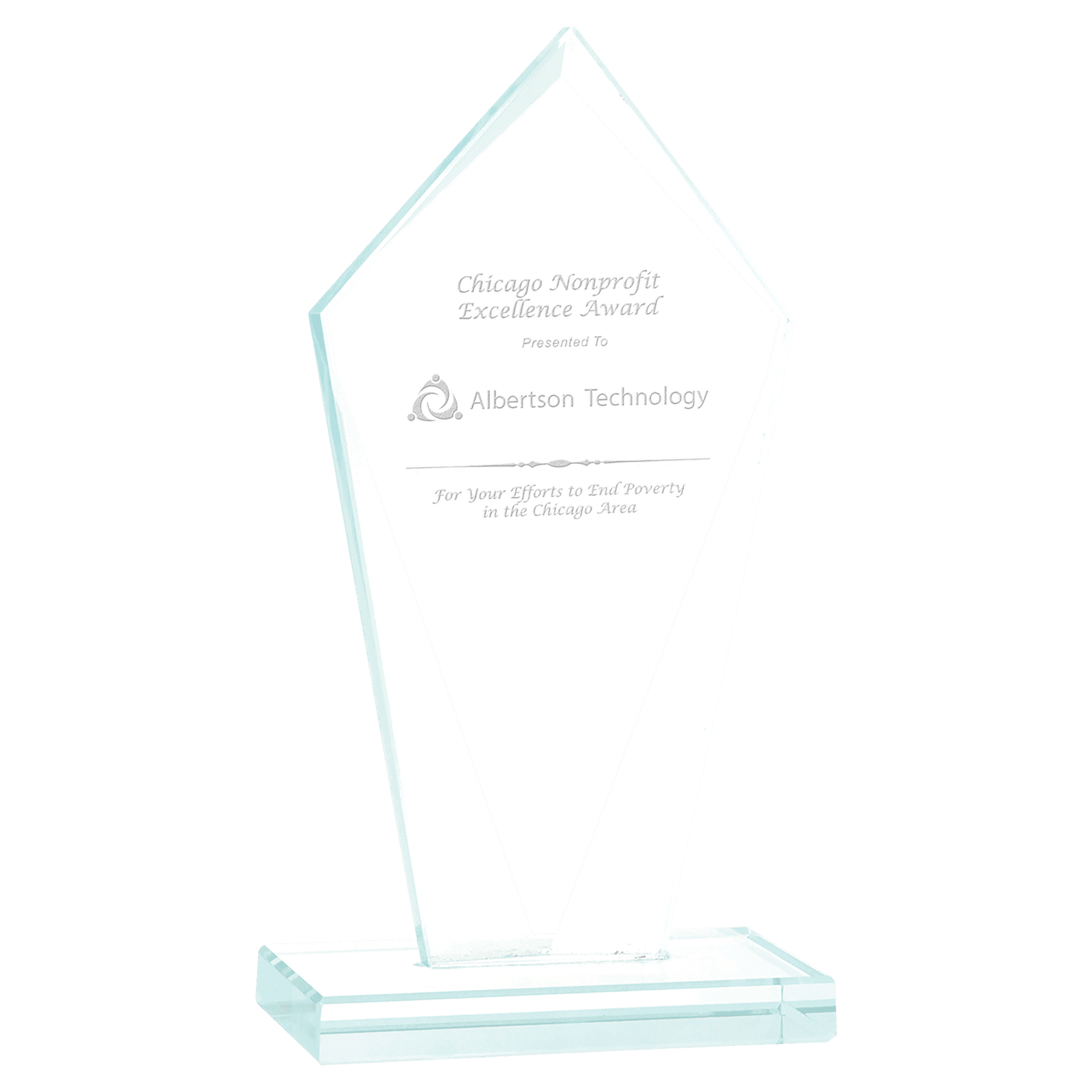 JGS21 - 6.75” Diamond Jade Glass Award