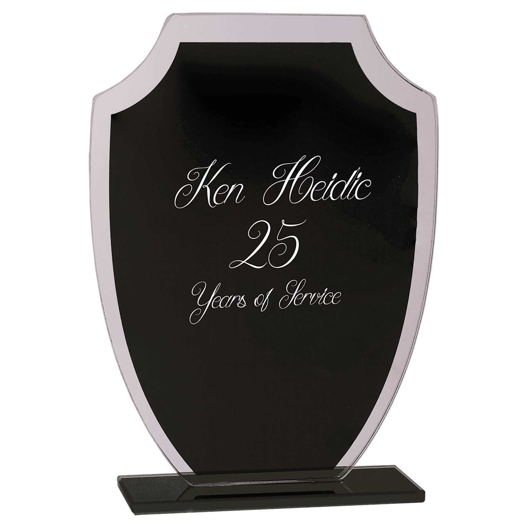 RFG21 - 6.5” Black Shield Reflection Glass Award