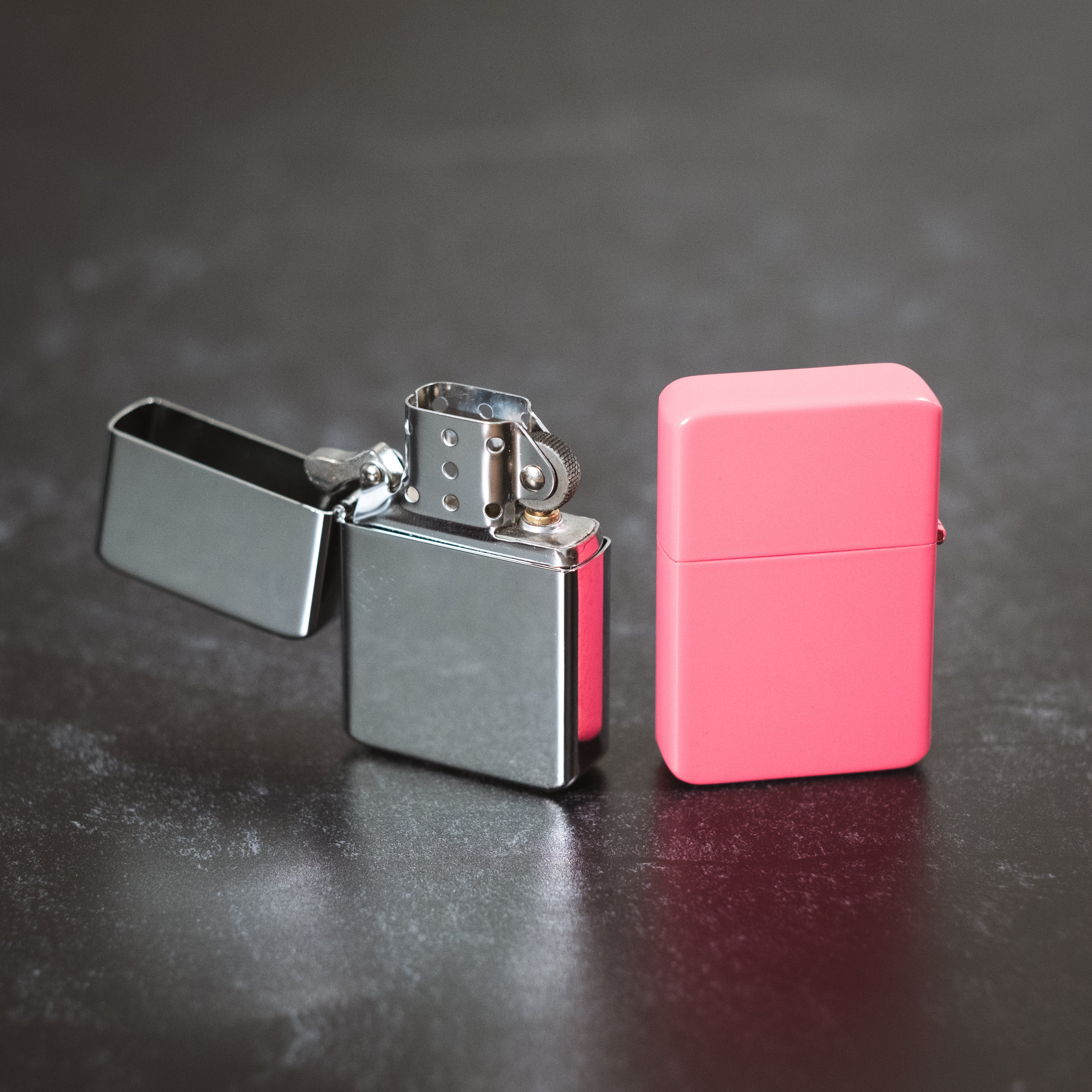 Matte Pink Lighter in Black Tin