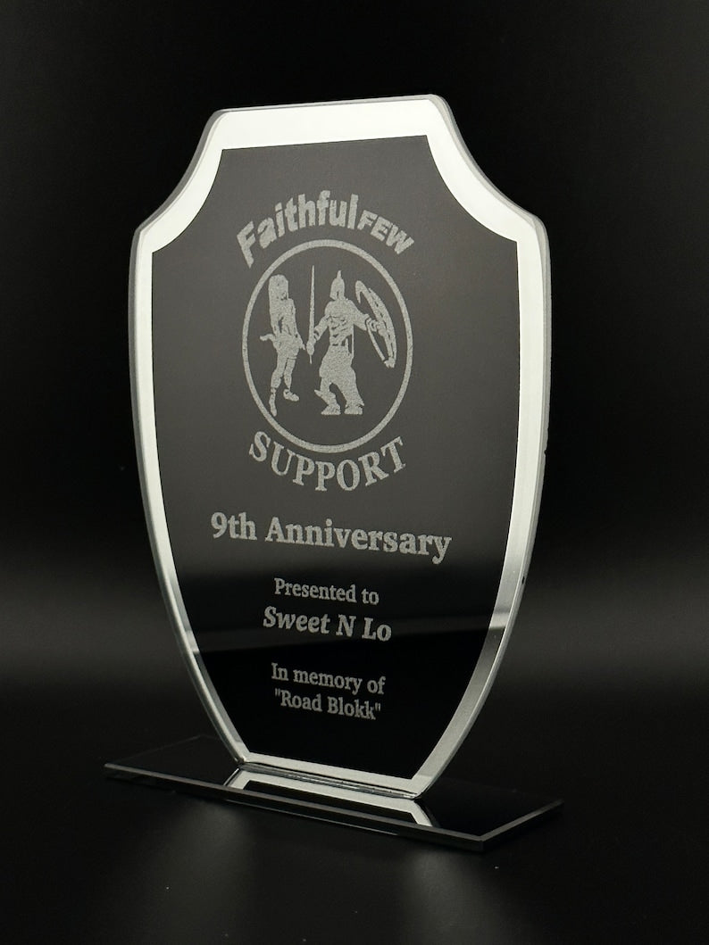 Retirement Party Award, Custom Etched Sales Team Awards, Etched Trophy