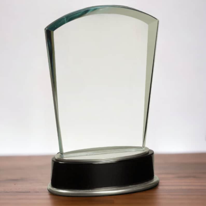 Clear Glass Award Engraved, Personalized Years of Service Award