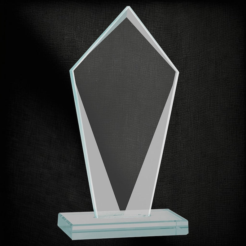 Engraved Diamond Glass Award, Personalized Appreciation Awards