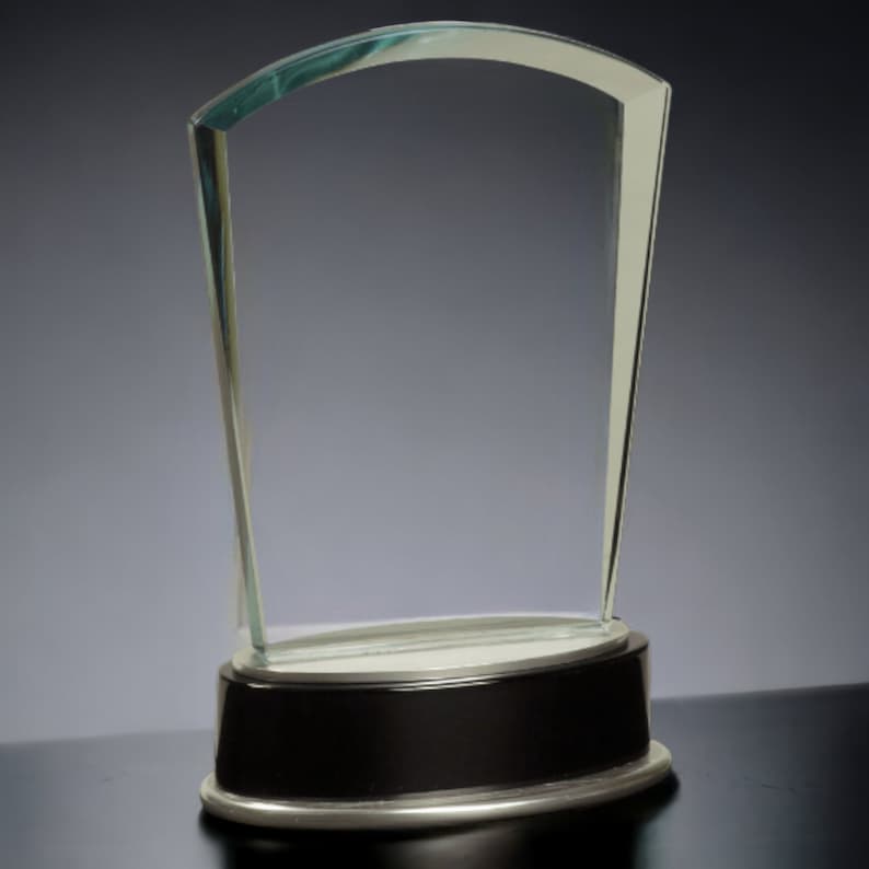 Clear Glass Award Engraved, Personalized Years of Service Award
