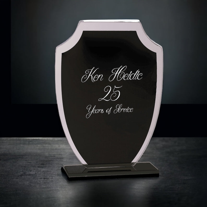 Black Engraved Plaque Award, Custom Appreciation Award for Employee