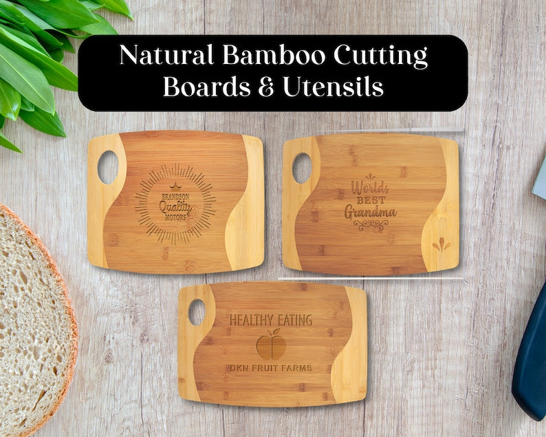 Bamboo Cutting Board with Handle, Custom Cutting Board, Kitchen Gift