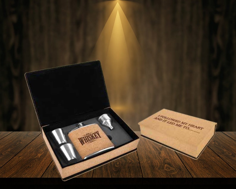 Cork and Flask Gift Set, Personalized Flask Set