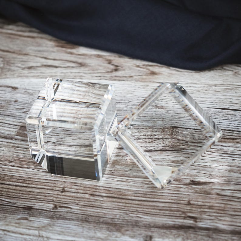 Personalized Crystal Cube - Optic Crystal Award- Beveled Edge Cube Trophy